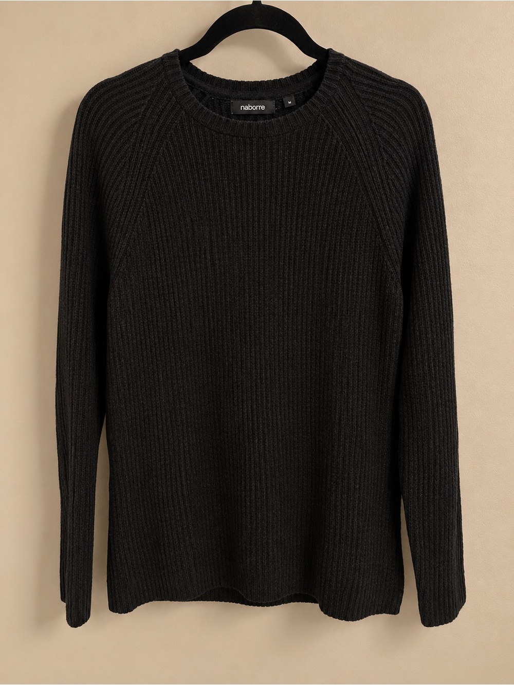 Claiborne Men’s Black Ribbed Crewneck Sweater